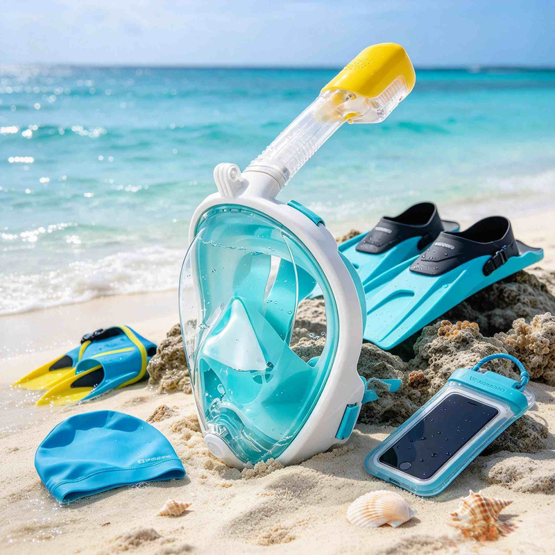 Snorkel Mask Full Face - Maschera da snorkeling a viso intero,