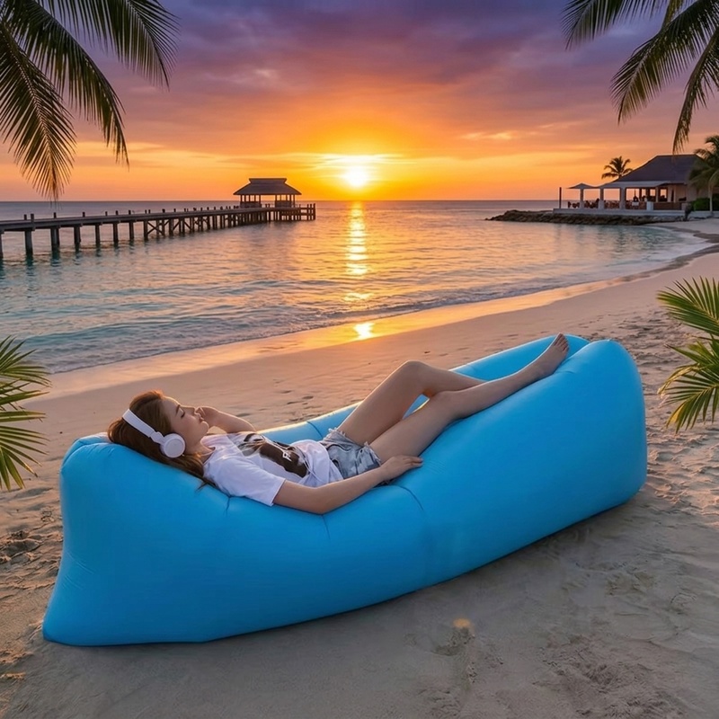 Pool Lounger Inflatable - Divano Gonfiabile Portatile, Lettino Impermeabile a