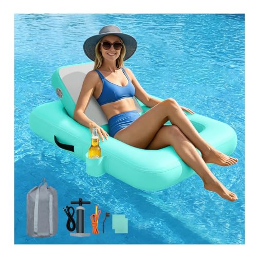 Pool Lounger Inflatable - Sedie Galleggianti con Schienale, Poltrona Gonfiabile