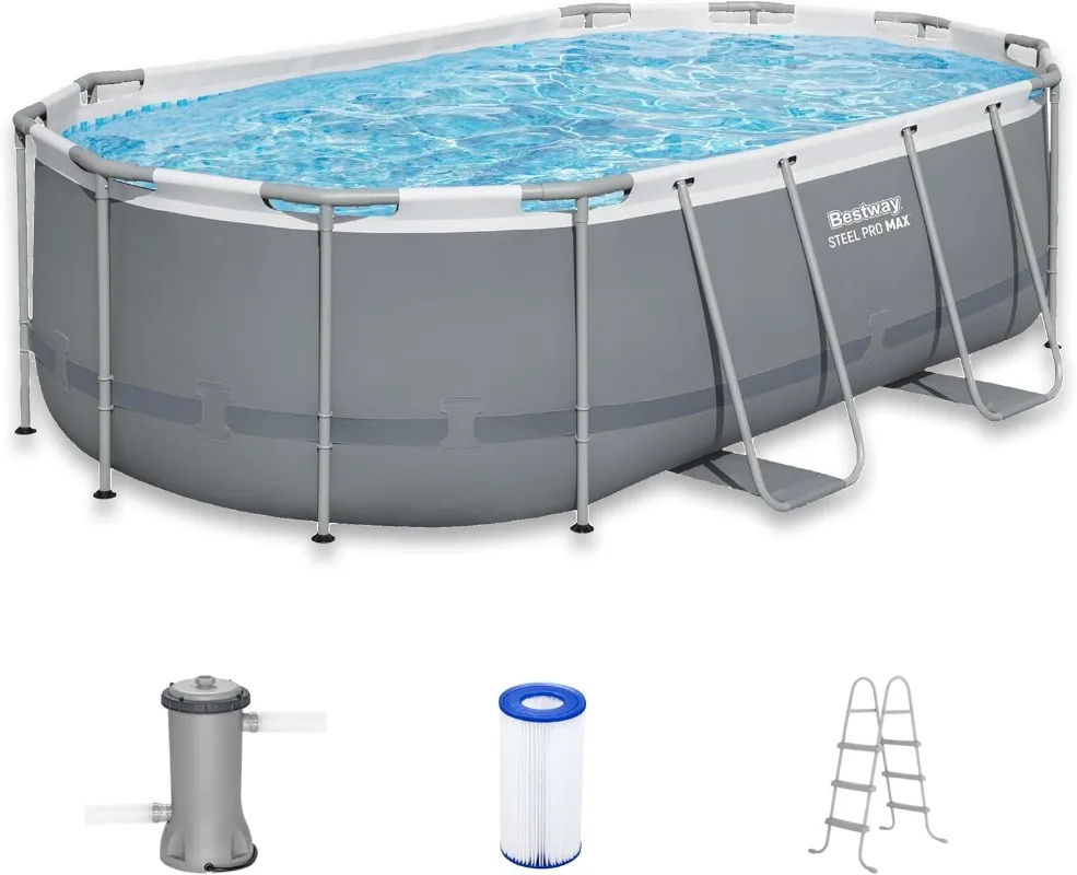 Pool Ladder Above Ground - Piscina Fuori Terra Ovale Bestway Steel