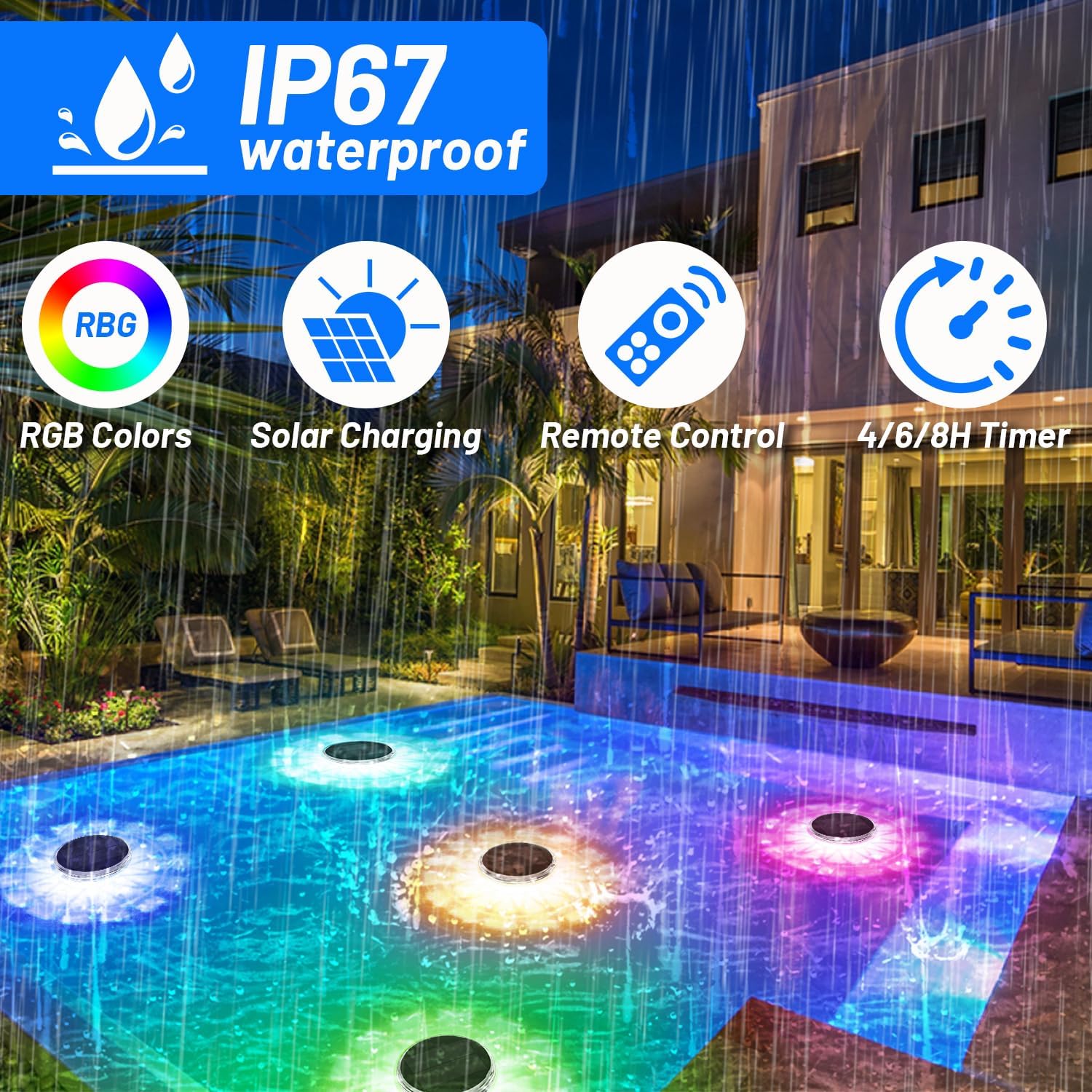 Luci per piscina, galleggianti - Pool Light Solar Rechargeable recensione e prezzo